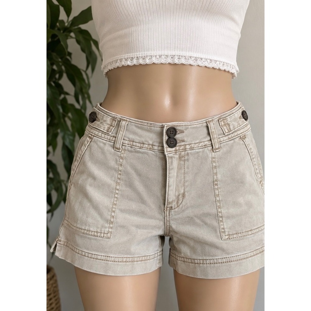 BKE Khaki Utility Shorts Tan Low Rise